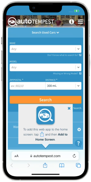 AutoTempest iOS Mobile App Instructions
